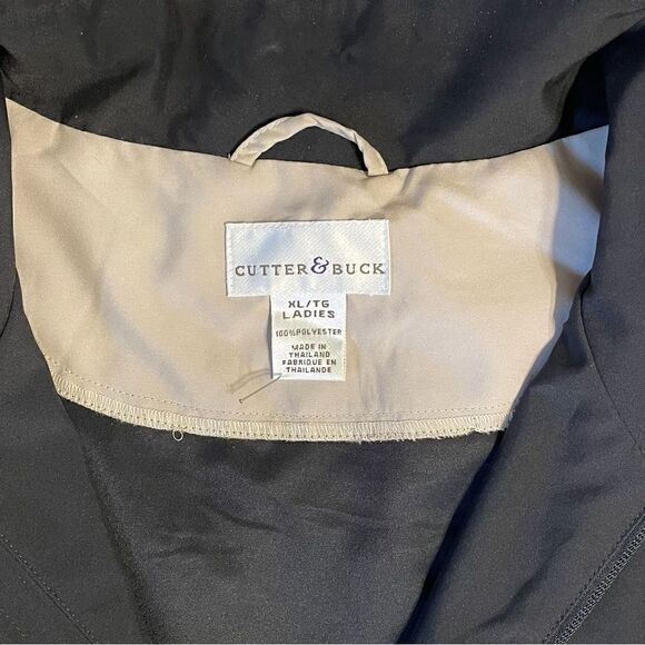 Black and Beige Cutter and Buck Golf Zip up Jacket - Picture 7 of 10